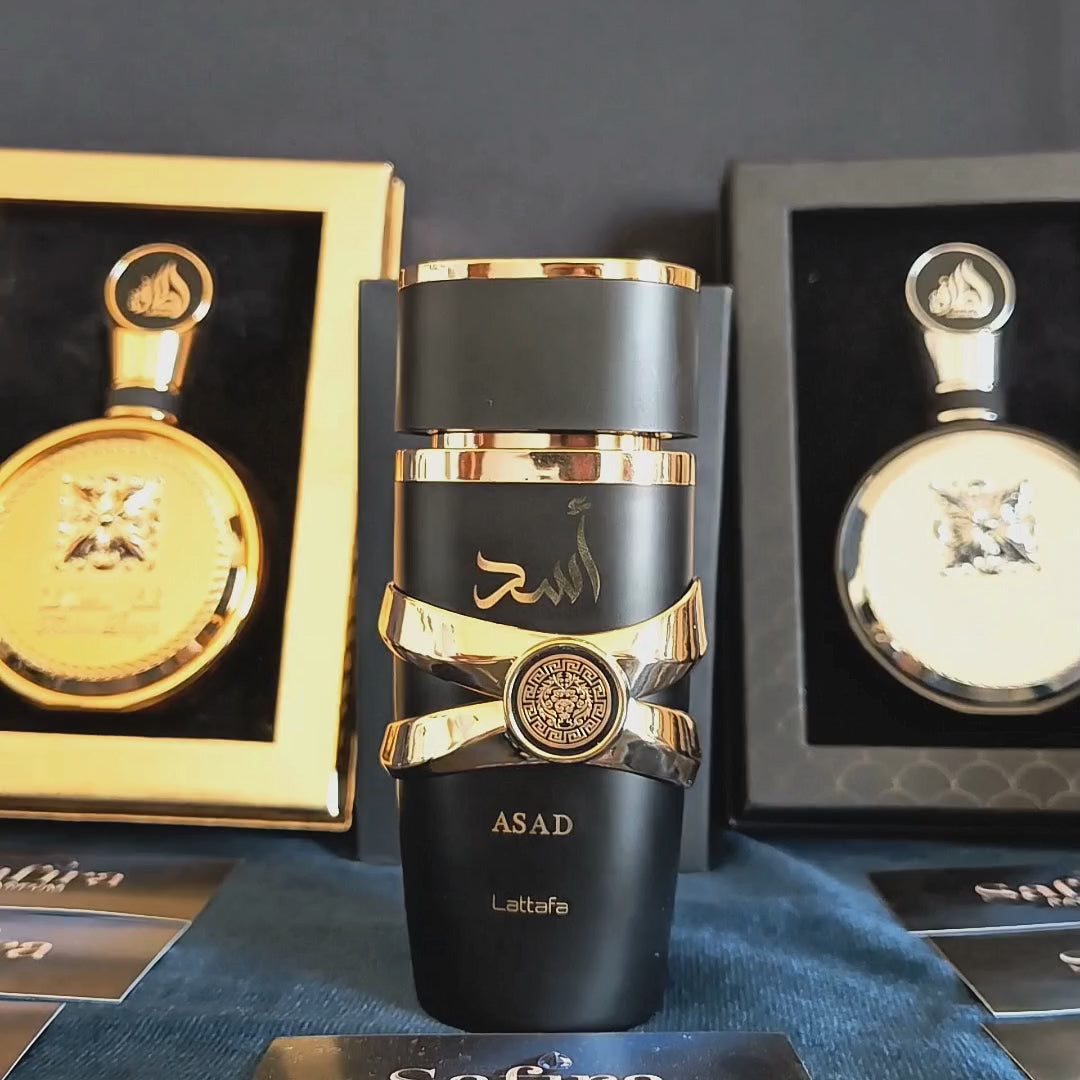 KIT CONQUISTADOR - Fakhar Gold + Asad + Fakhar Black | 100ml cada